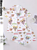 Flying Girl Print Women's Pajama Set