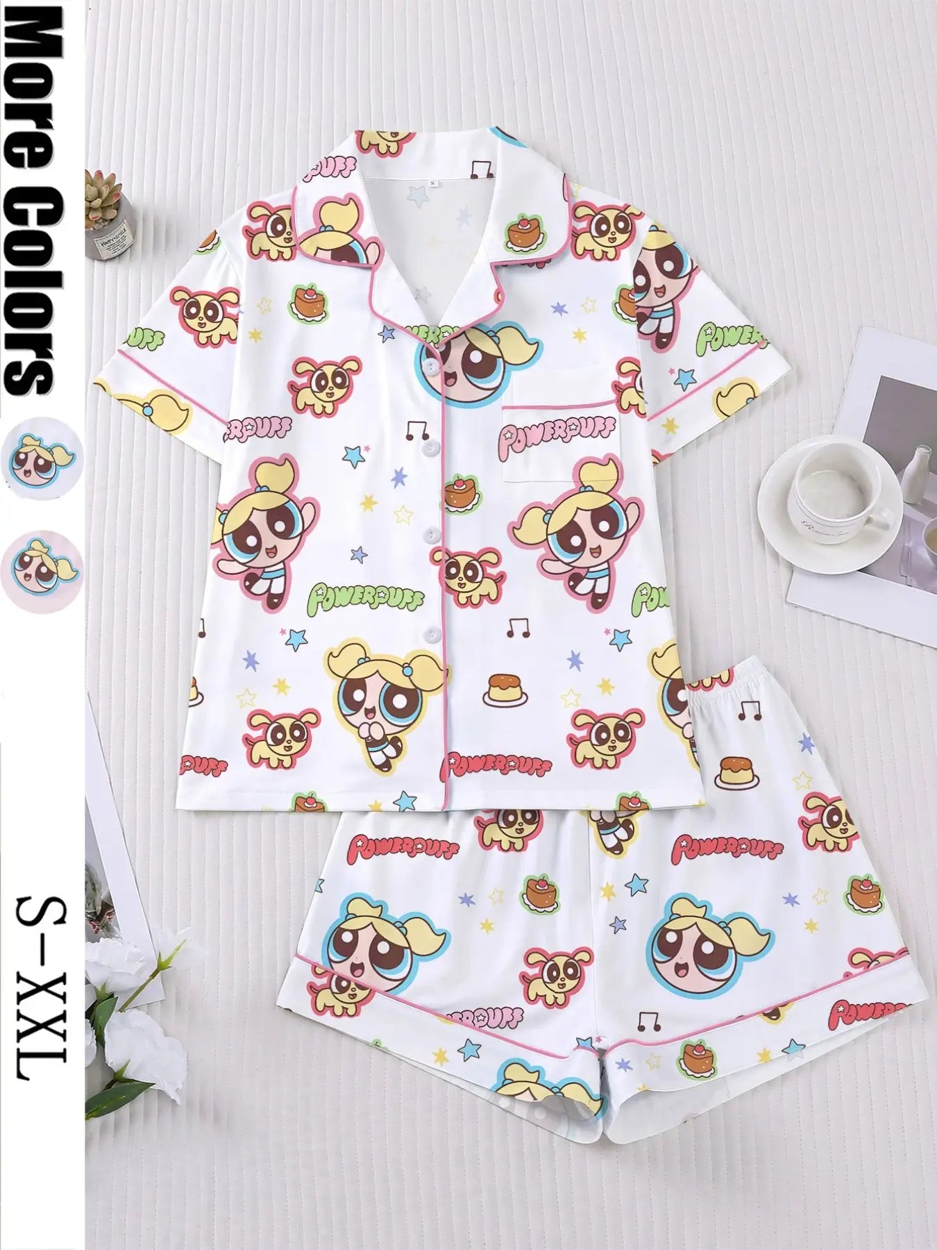 Flying Girl Print Women's Pajama Set
