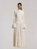 Ferith Bell Sleeve Lace Maxi Dress