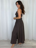 Smocked Waist Side Split Dress (2 Colours)