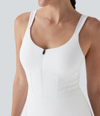 SoftlyZeroTM QuickDry Zip Corset 2-in-1 Mini Dance Active Dress with Pockets-Easy Peezy Edition