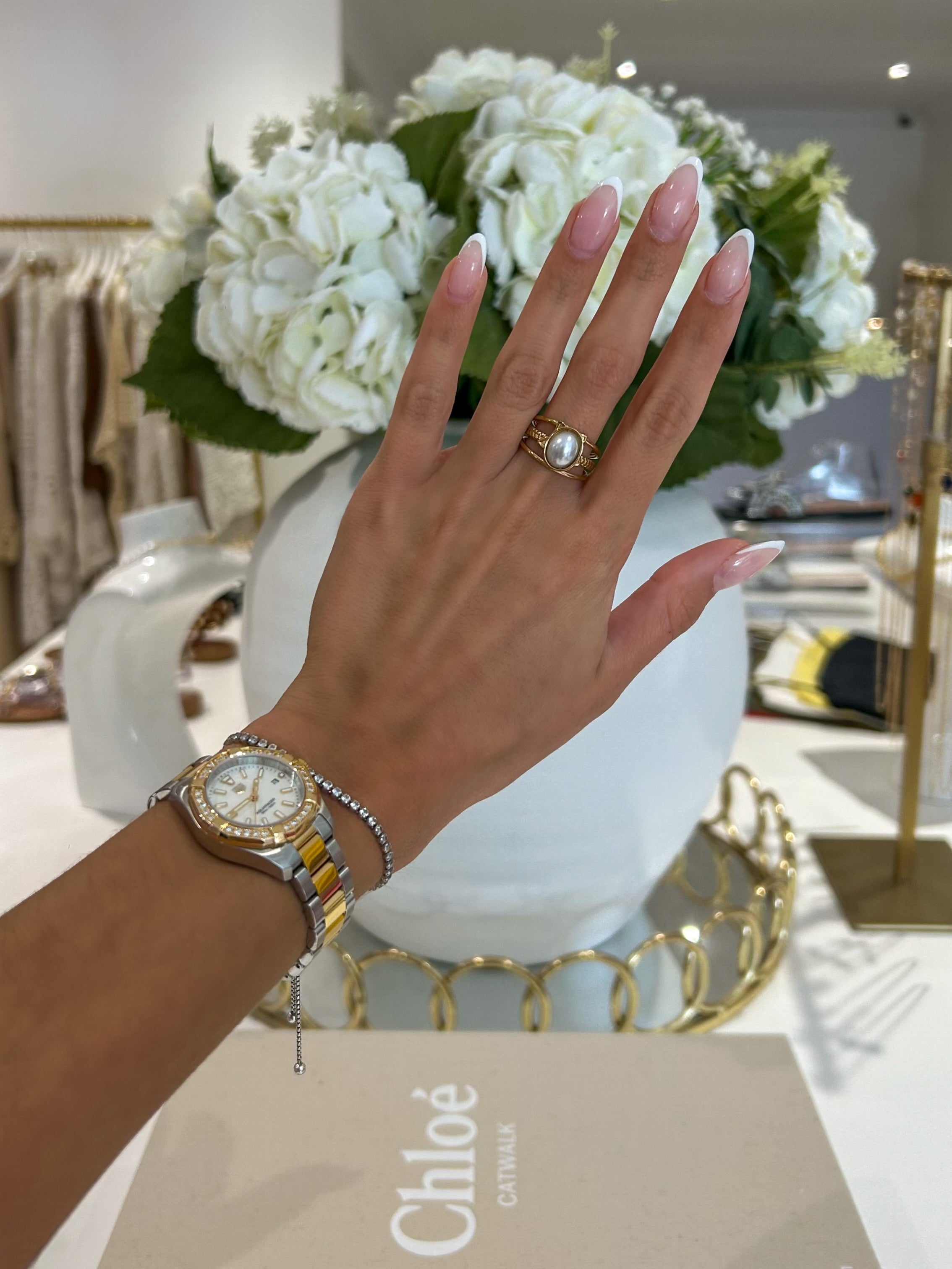 Gold Pearl Ring (19 Styles)