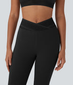 High Waisted Crossover Cut Out Yoga Leggings