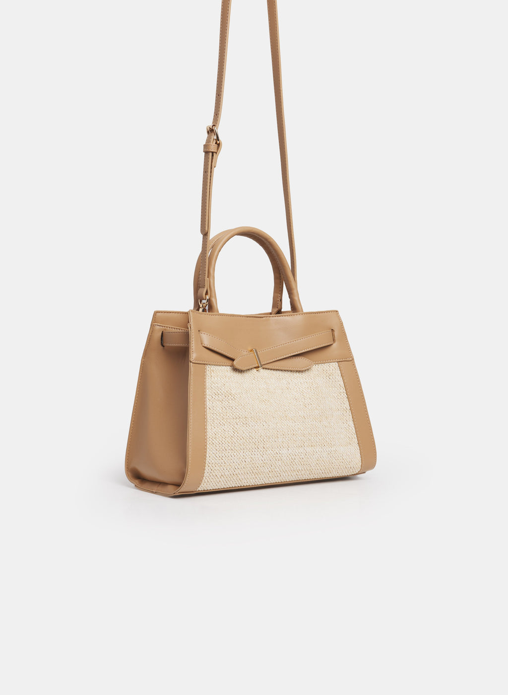 Straw Front Handbag