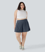 SoftlyZeroTM Airy Super High Waisted 2-in-1 Cool Touch Yoga Plus Size Shorts 7" with Pockets