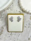 Diamante Half Flower Stud Earrings (2 Colours)