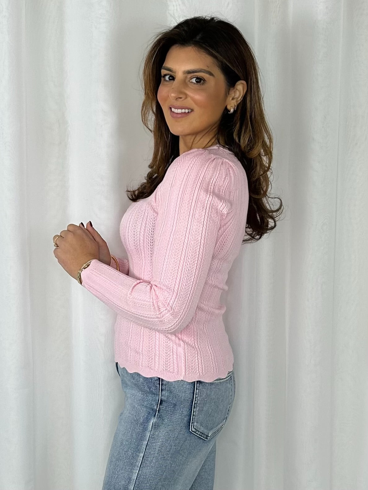 Scalloped Edge Soft Knit Square Neck Jumper (3 Colours)