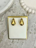 Small Gold Tear Drop Chunky Earrings