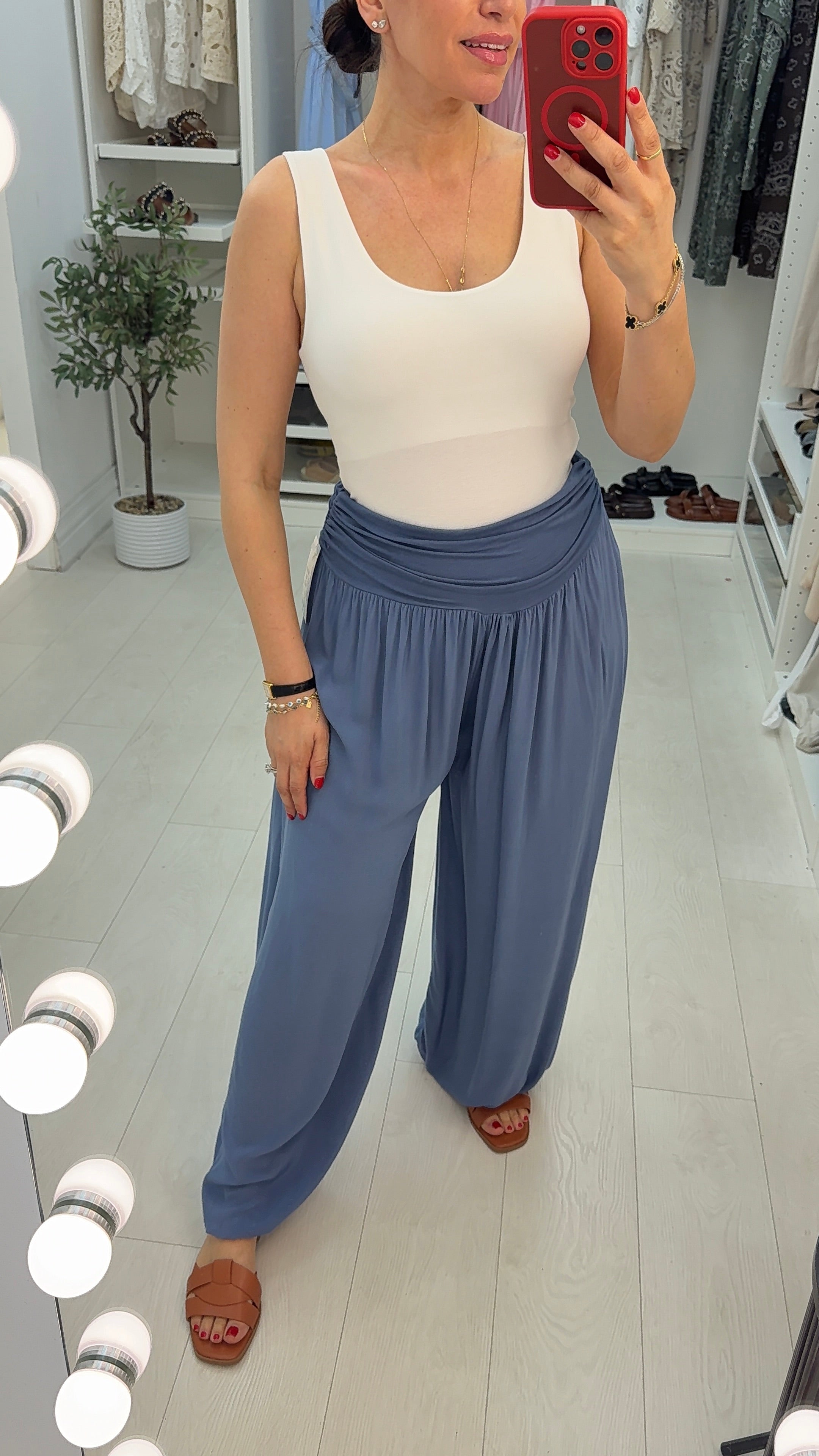 Prinnie Plain Loose Fit Cuffed Harem Trousers