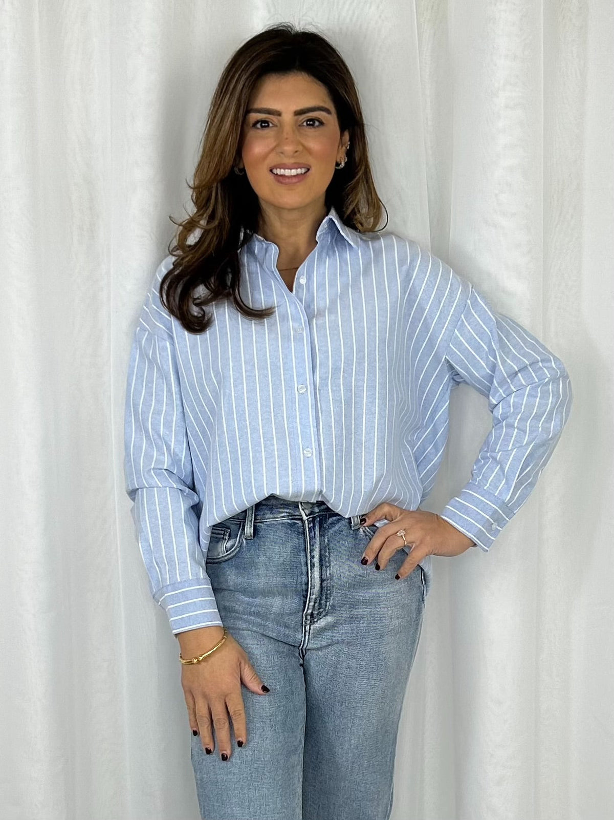 Pinstripe Collared Shirt (2 Colours)