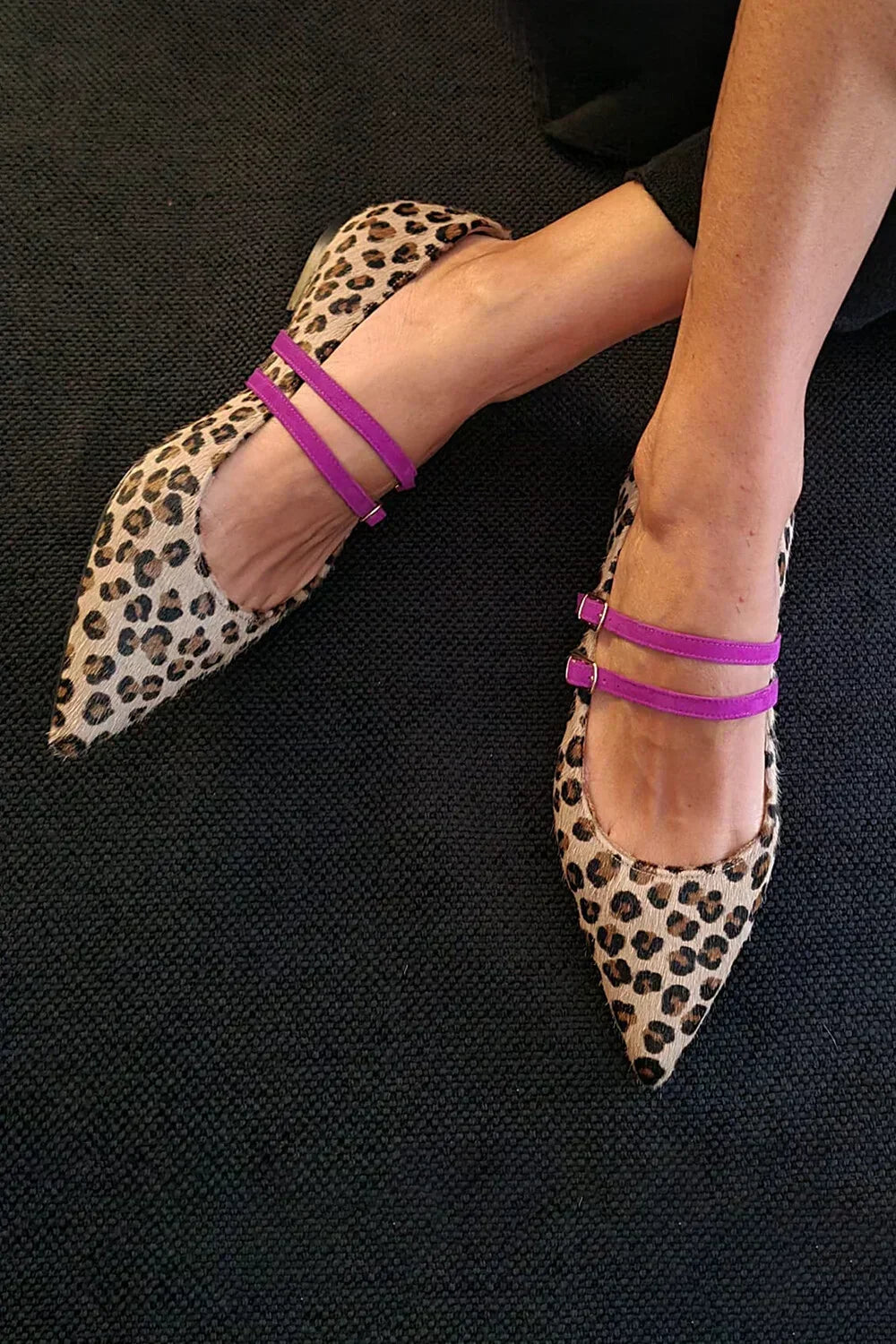 Alice | Leopard-Print Strap Flats