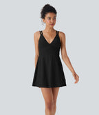 Cut Out 2-in-1 Mini Swim Dress