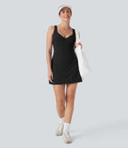 SoftlyZeroTM Plush Push-Up Molded Cups 2-in-1 Yoga Active Dress with Pockets-Easy Peezy