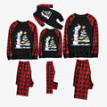 Red and Black Plaid Christmas Pajamas Set with Snowman & Christmas Tree Print