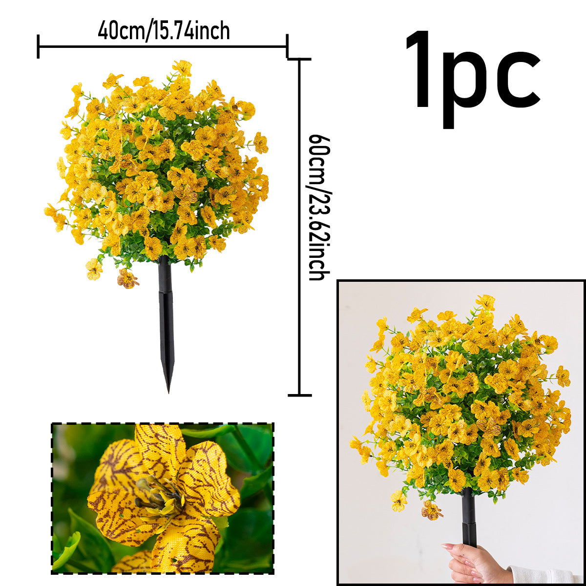 Outdoor Artificial flowers garden stakes – Waterproof,Windproof,UV Resistant Outdoor Faux Floral Decor