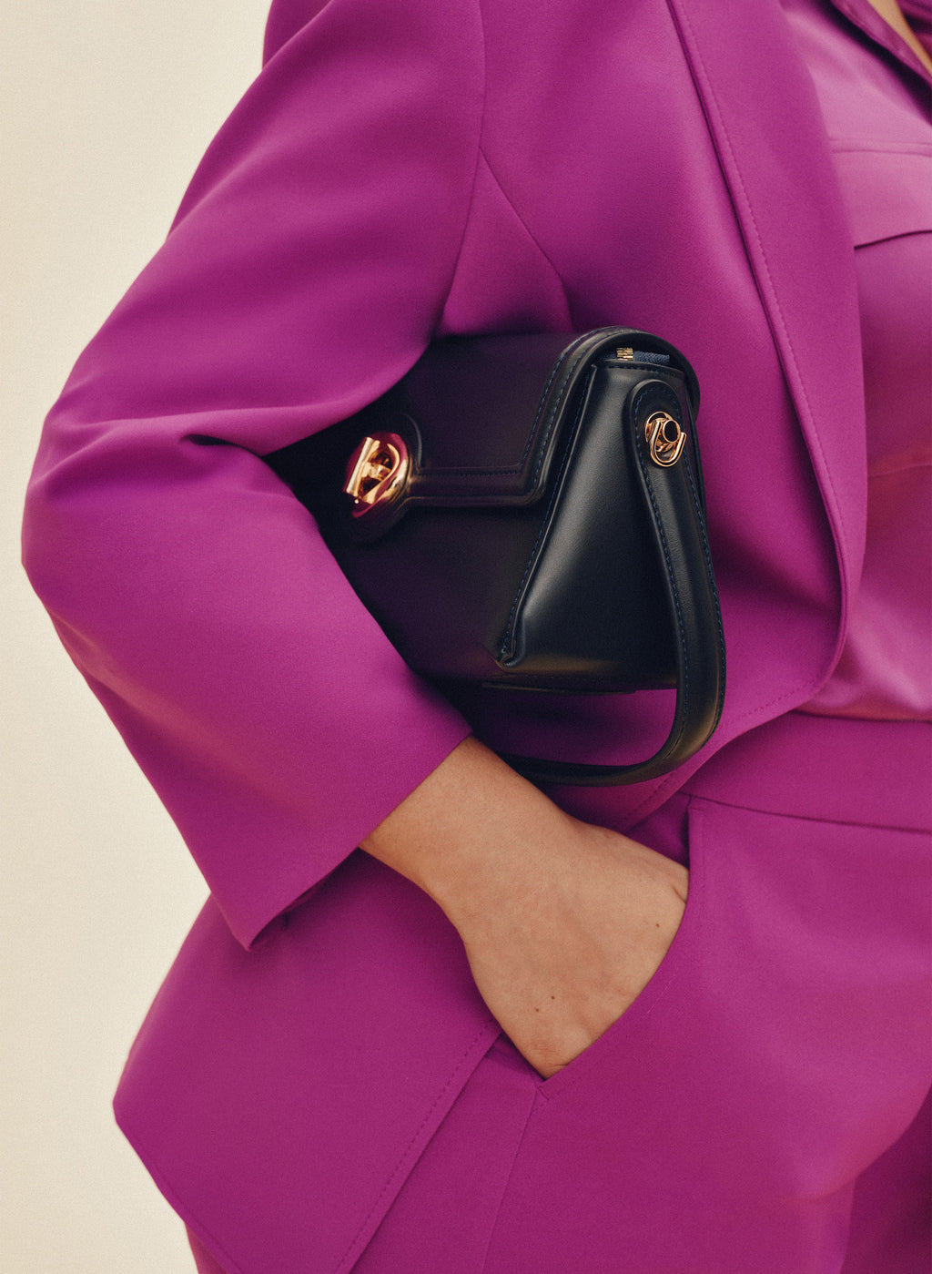 Vegan Leather Elongated Handbag