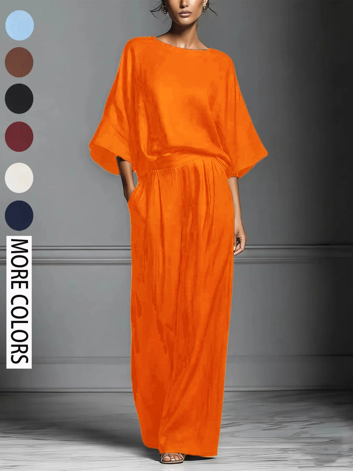 Women's Summer Fashion Elegant Basic Bell Sleeve Set, Casual European and American Style, Trendy Ladies' Clothing for 2026