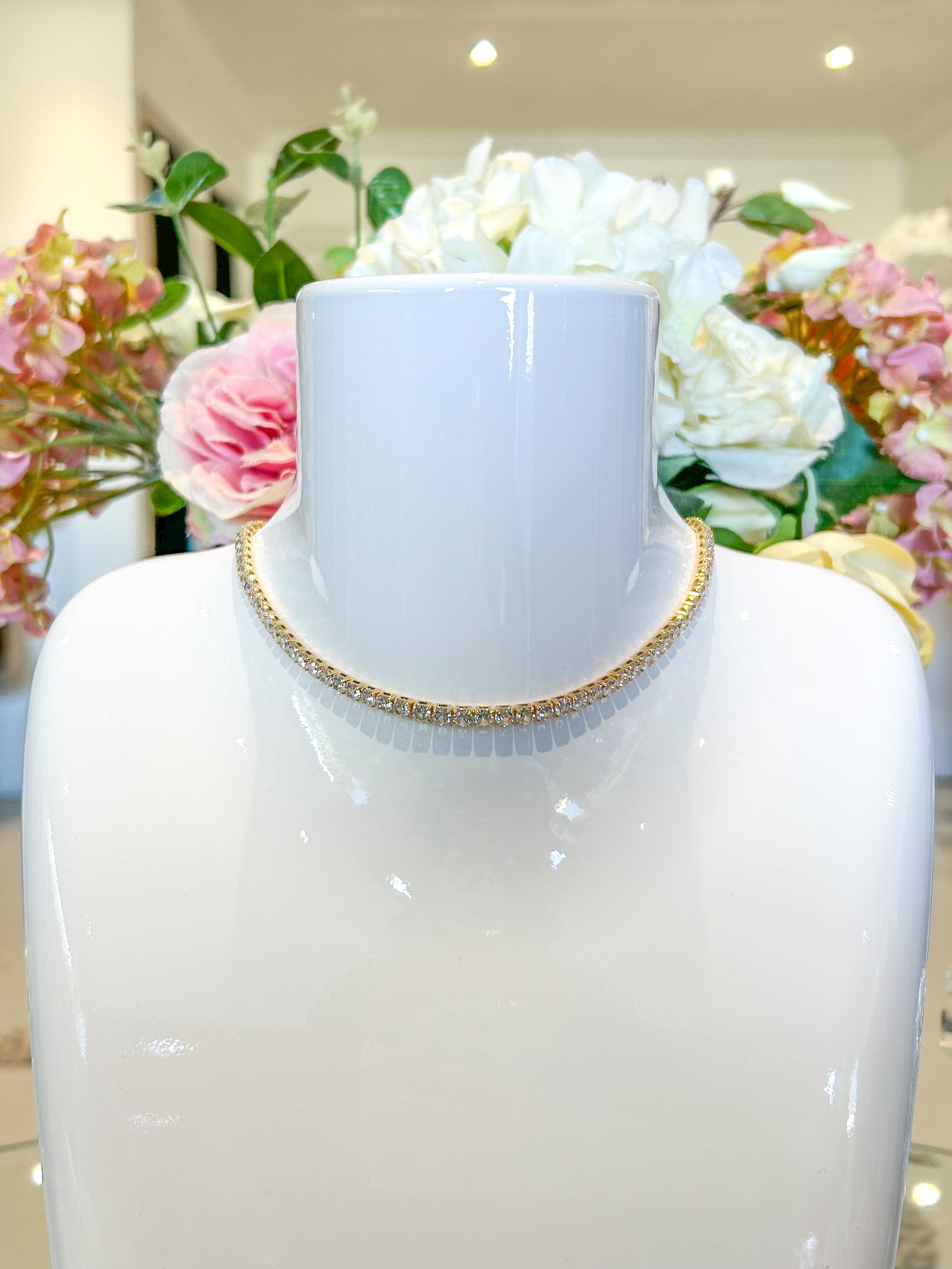 Square Studded Tennis Necklace (2 Colours)