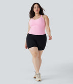 SoftlyZeroTM Plush Cut Out Yoga Plus Size Tank Top