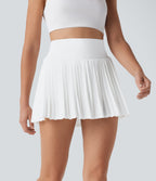 High Waisted Pleated 2-in-1 Cool Touch Quick Dry Mini Tennis Skirt with Pockets