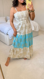Brittany Gold Detail Elasticated Bust Maxi Dress