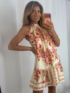 Rose Halter Neck Swing Dress