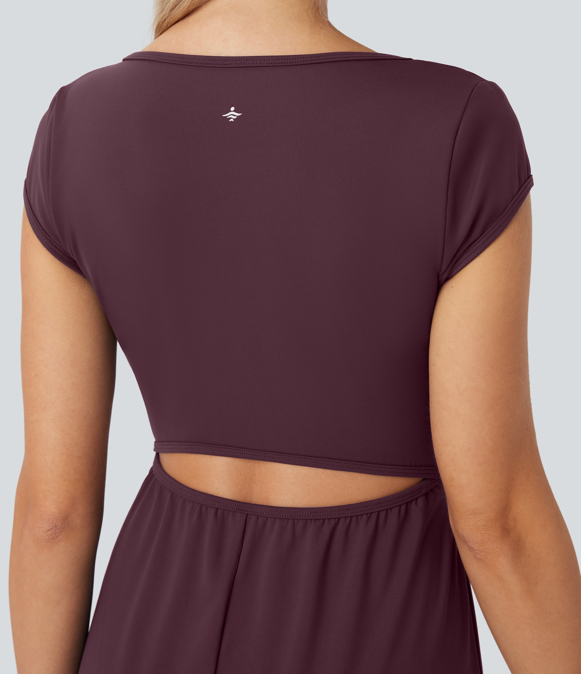 SoftlyZeroTM Airy Short Sleeve Wide Leg Cool Touch Yoga Jumpsuit with Pockets-Easy Peezy Edition