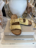Chunky Cork Sole Double Buckle Stitching Detail Sandal (4 Colours)