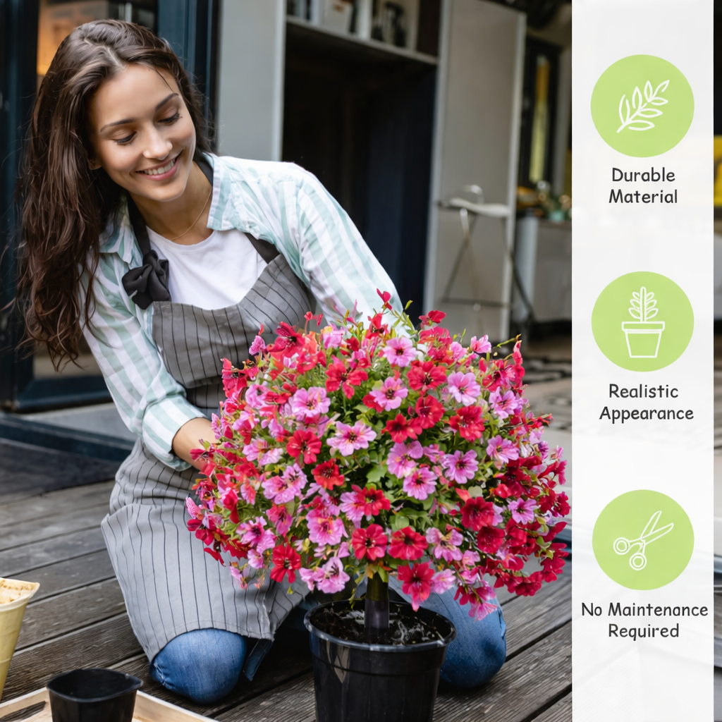 Outdoor Artificial flowers garden stakes – Waterproof,Windproof,UV Resistant Outdoor Faux Floral Decor