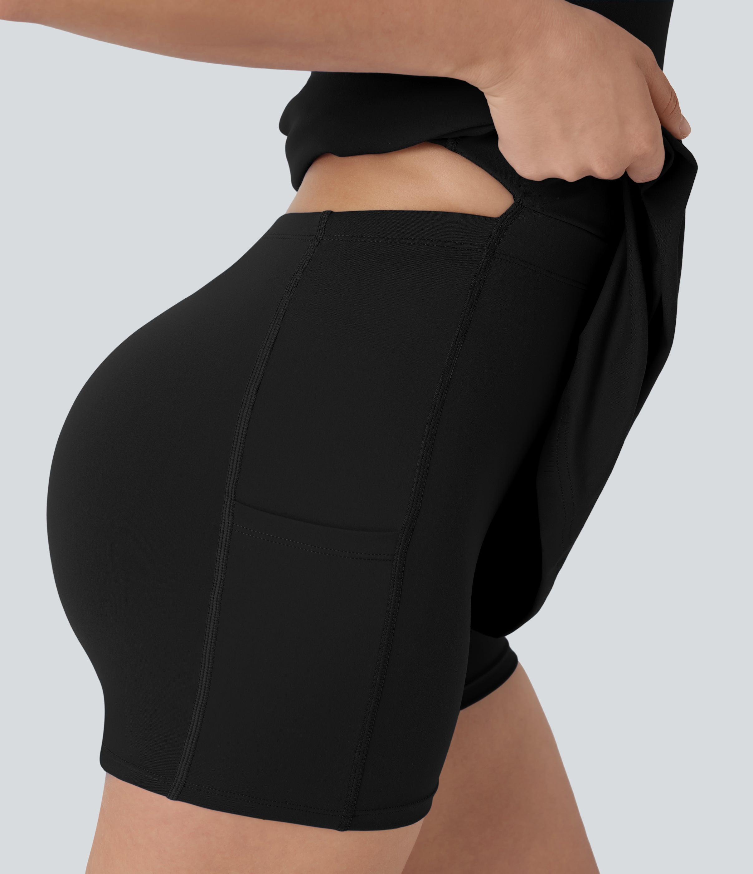 SoftlyZeroTM Plush Push-Up Molded Cups 2-in-1 Yoga Active Dress with Pockets-Easy Peezy