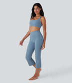 UltraSculptTM SoCinched High Waisted Tummy Control Cropped Yoga Bootcut Leggings with Pockets