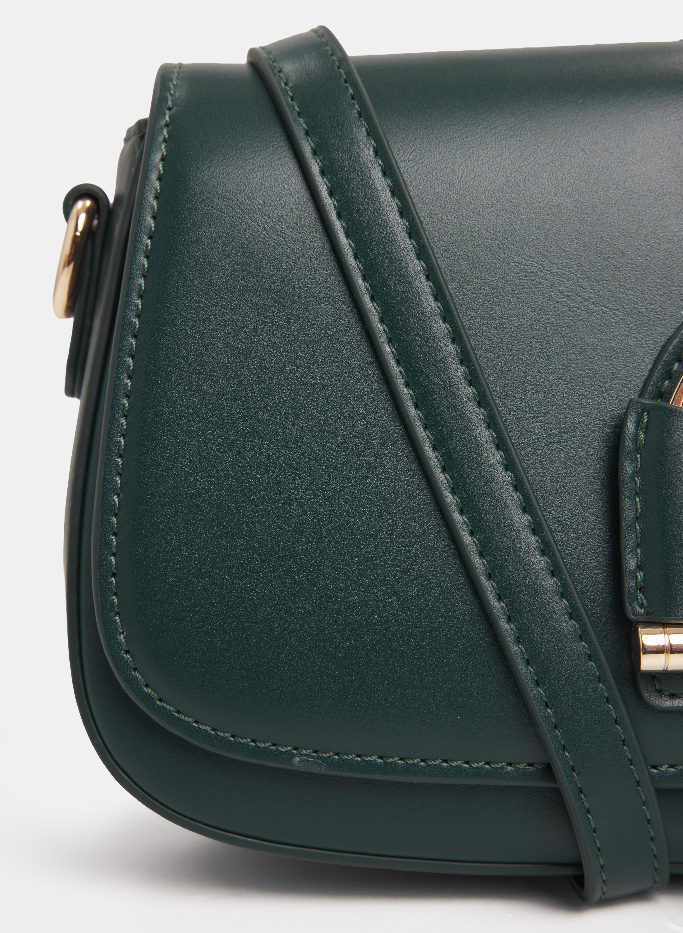 Vegan Leather Saddle Handbag