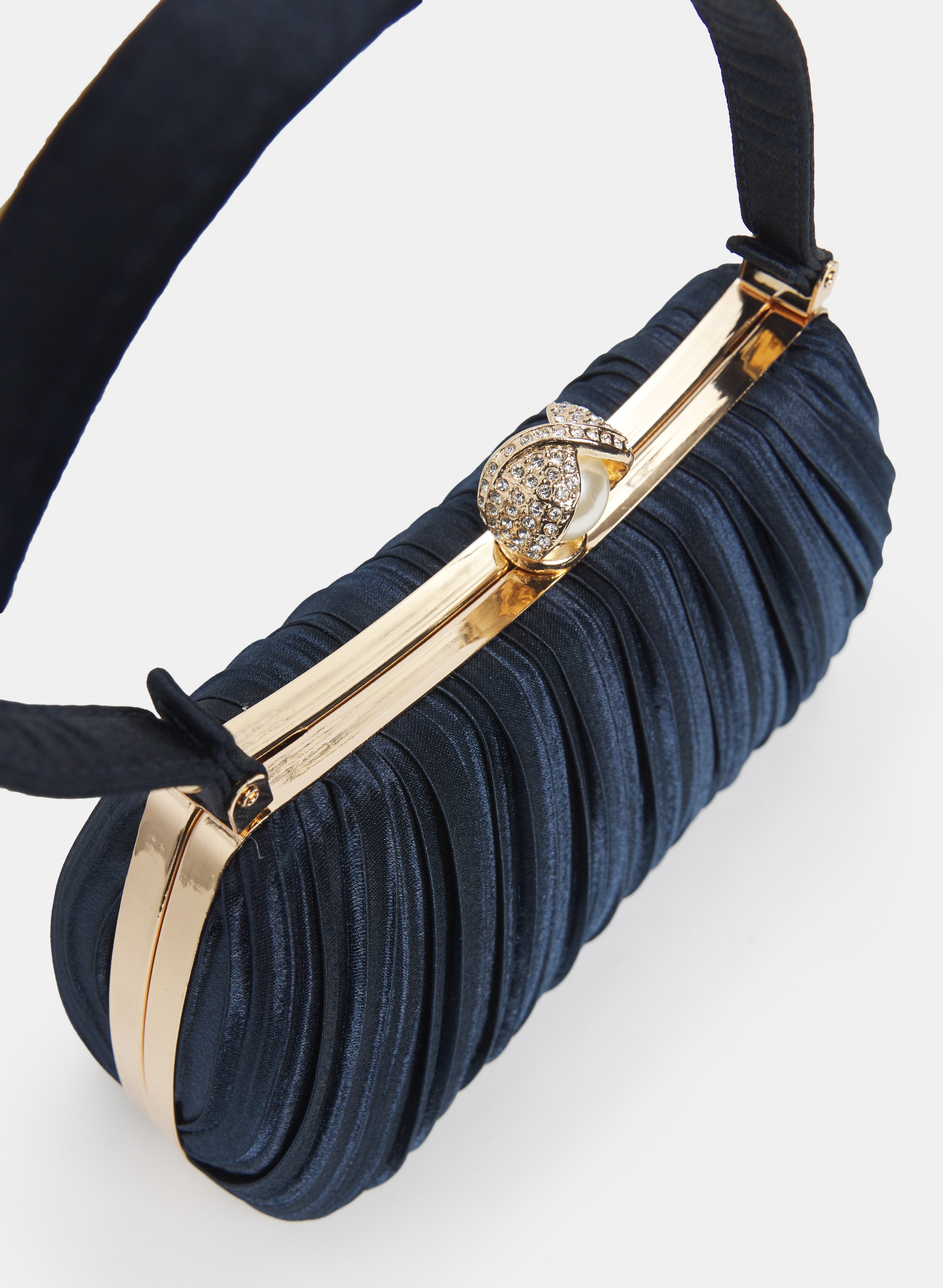 Pleated Velvet Clutch