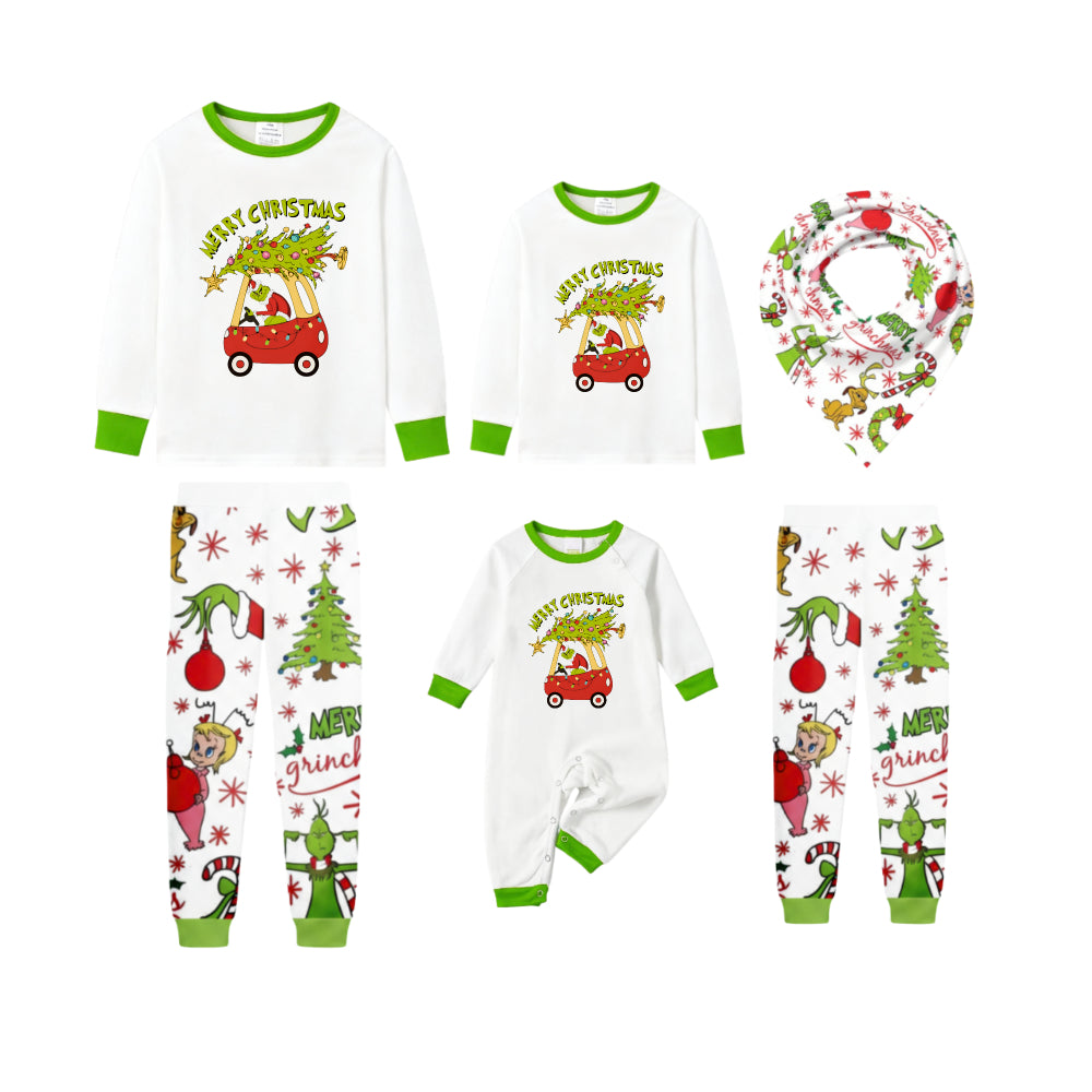 Holiday Family Christmas Pajamas Set With Playful Xmas Character Cartoon Design