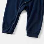 Joyful Blue Christmas Pajamas Set With With "Wish You A Merry Christmas 2025 and Happy New Year" Print