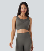 Light Support Seamless Flow U Back Ribbed Hem Yoga Sports Bra