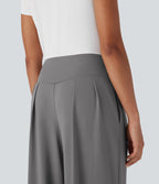 High Waisted Wide Leg Casual Pants with Pockets