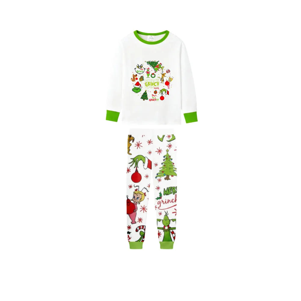 Holiday Family Christmas Pajamas Set With Cute Xmas Character Cartoon Design