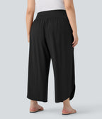 Plus Size BreezefulTM SoCinched High Waisted Tummy Control Hem Quick Dry Pants with Pockets