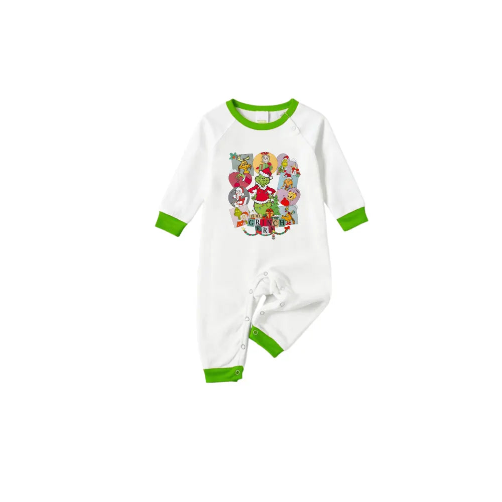 Holiday Family Christmas Pajamas Set With Xmas Character Pattern Print