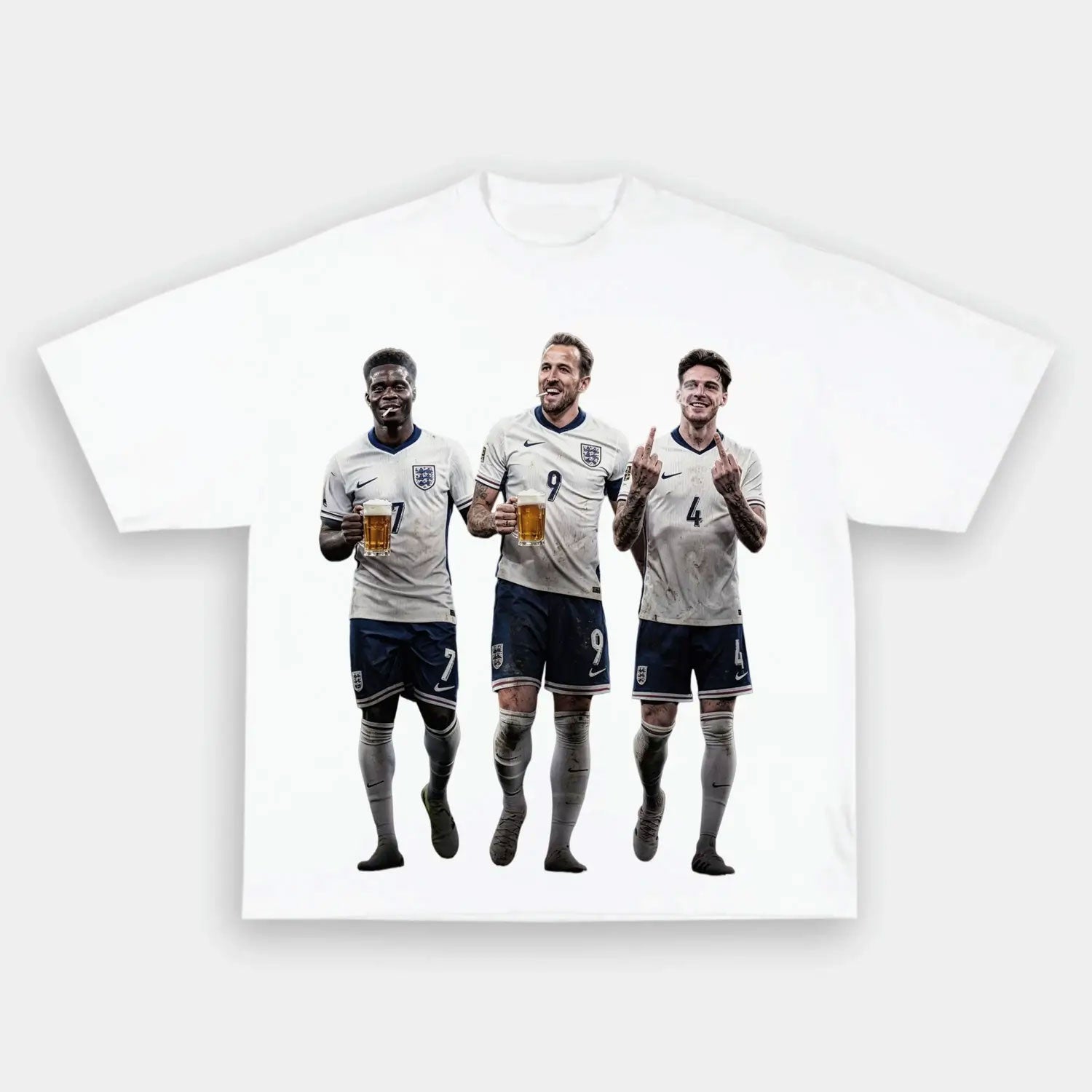 Bukayo Saka & Harry Kane & Declan Rice England Football Tee