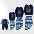 Joyful Blue Christmas Pajamas Set  With Family Matching Jolly Text
