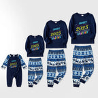 Joyful Blue Christmas Pajamas Set  With Family Matching Jolly Text