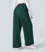 FlexTM High Waisted Side Pocket Wide Leg Waffle Work Pants
