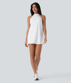 SoftlyZeroTM Airy Tie Back 2-in-1 Cool Touch Mini Yoga Active Dress with Pocket-UPF50+