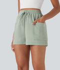 High Waisted Drawstring Casual Shorts with Pockets