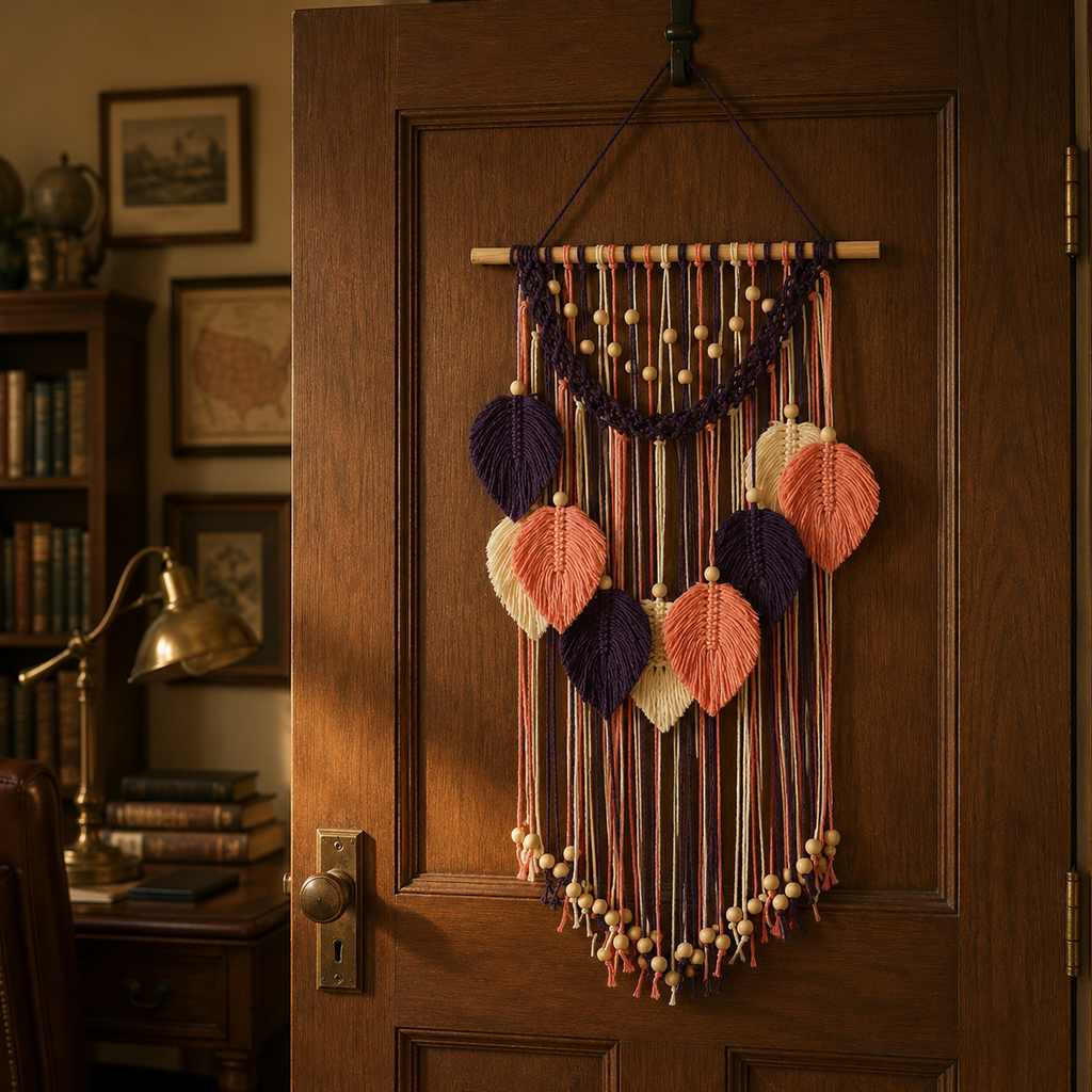 Botanical Leaf Macramé Wall Hanging