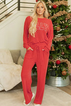 🎄Hot Sale JOLLY Corded Long Sleeve Top and Pockets Pants Set