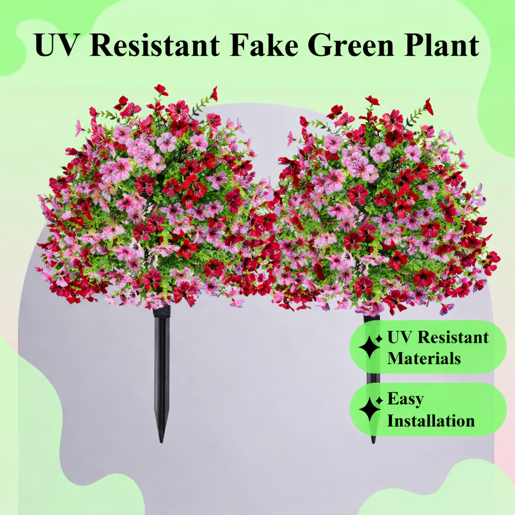 Outdoor Artificial flowers garden stakes – Waterproof,Windproof,UV Resistant Outdoor Faux Floral Decor