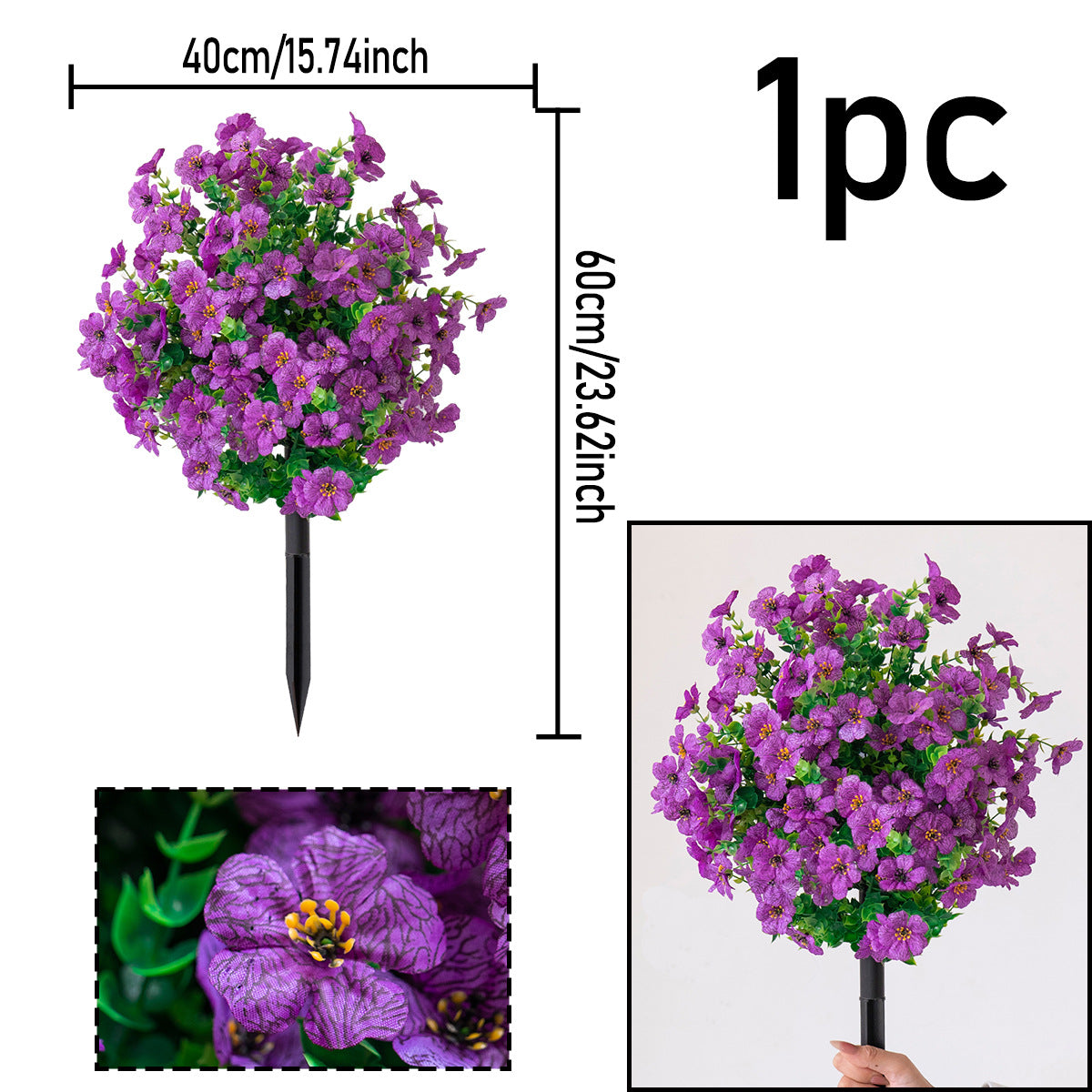 Outdoor Artificial flowers garden stakes – Waterproof,Windproof,UV Resistant Outdoor Faux Floral Decor